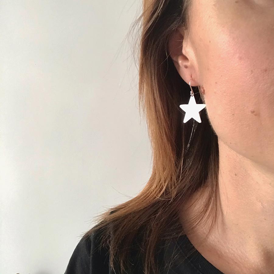 Silver Polaris earrings